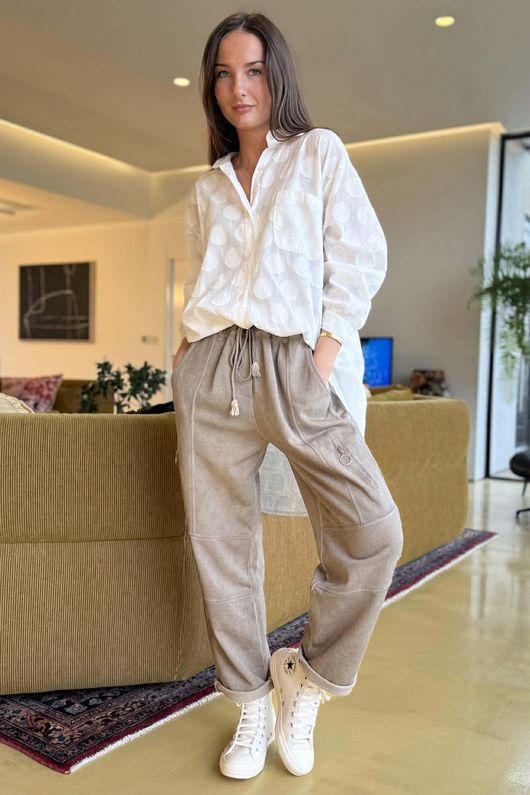 Anine Soft Touch Zip Jogger Washed Mocha